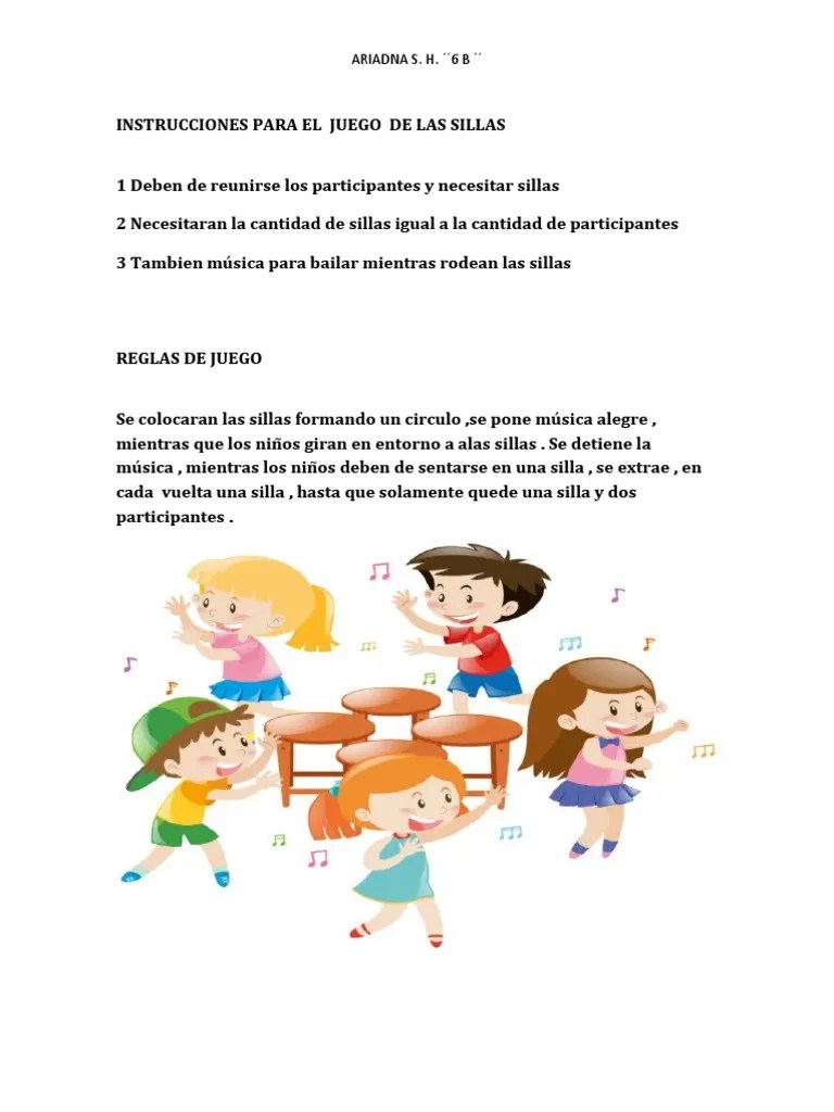 En la vida vamos a tener cargas. Instrucciones Para El Juego De Las Sillas Pdf