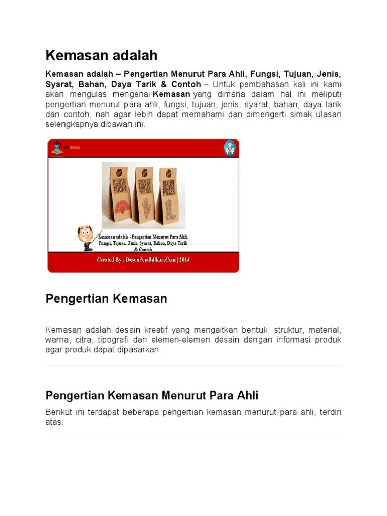 Kemasan adalah | PDF