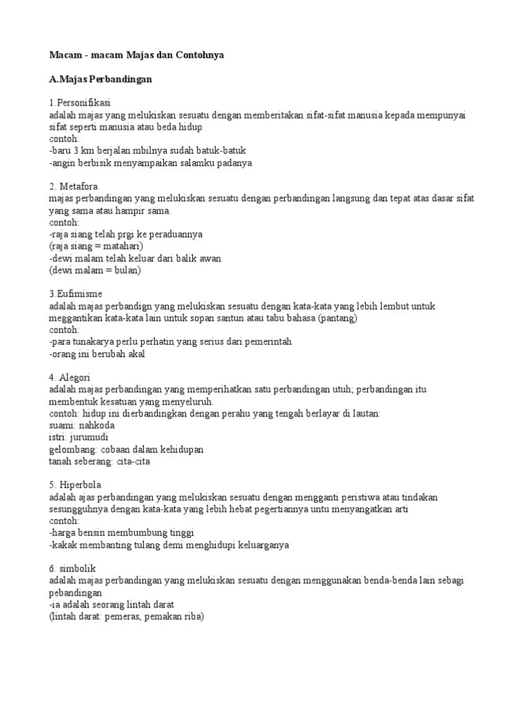 Macam - Macam Majas Dan Contohnya | PDF