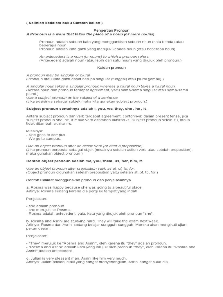 Pronoun - X BHS | PDF