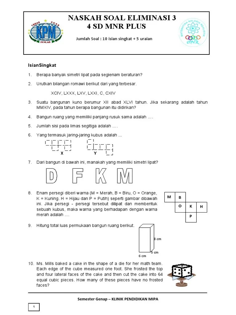 Eliminasi 3 Kls 4 Mnr | PDF