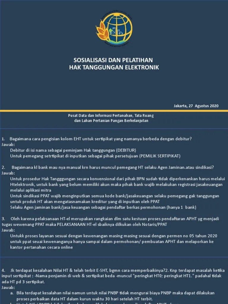 Contoh upload file formulir permohonan (nomor 4) klik menu menggunggah (nomor 5) contoh upload dokumen lainnya (nomor 6). Pertanyaan Ppat Seputar Htel 20200827 151911 Pdf