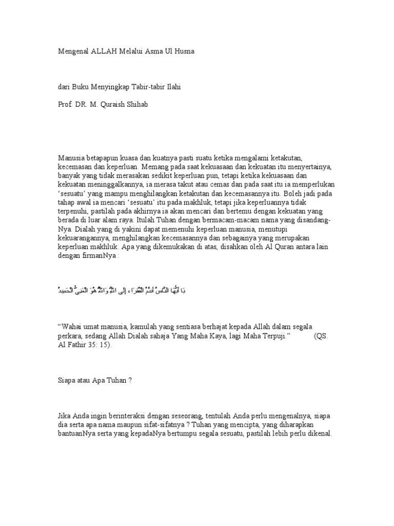Mengenal ALLAH Melalui Asma Ul Husna | PDF