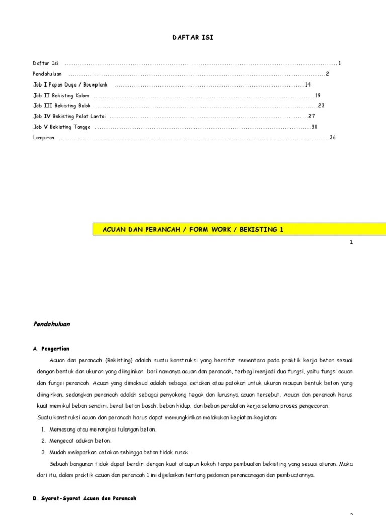 Acuan Dan Perancah | PDF