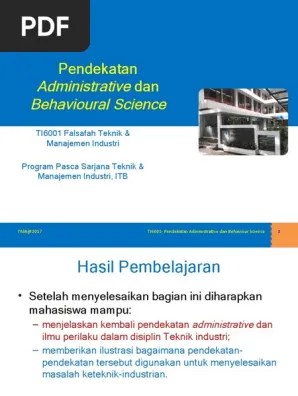 Minggu 4 - Pendekatan Administrative Dan Behavioral Science 2017 | PDF