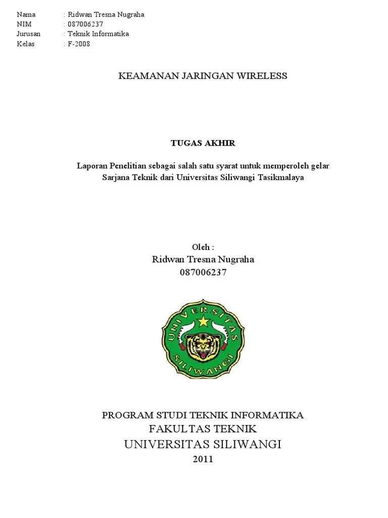 Ade mujianto 10109379 program studi teknik . Metode Penelitian Keamanan Jaringan Wireless Pdf