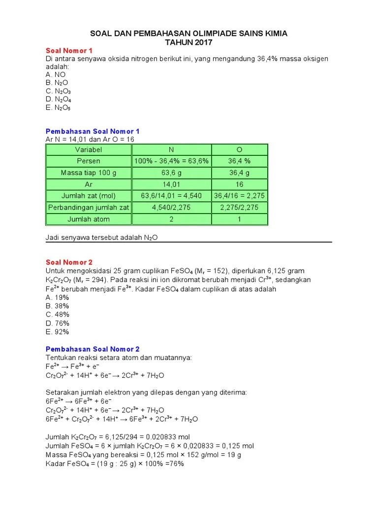 Soal Dan Pembahasan Osk 2017 | PDF
