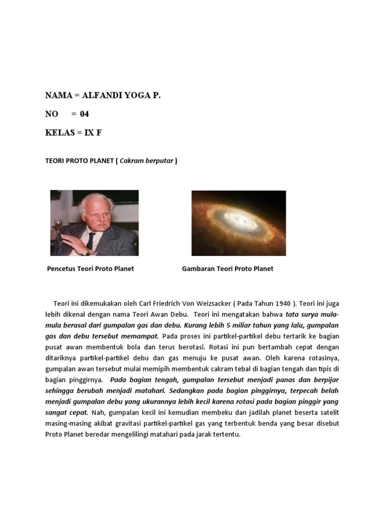 TEORI PROTO PLANET | PDF