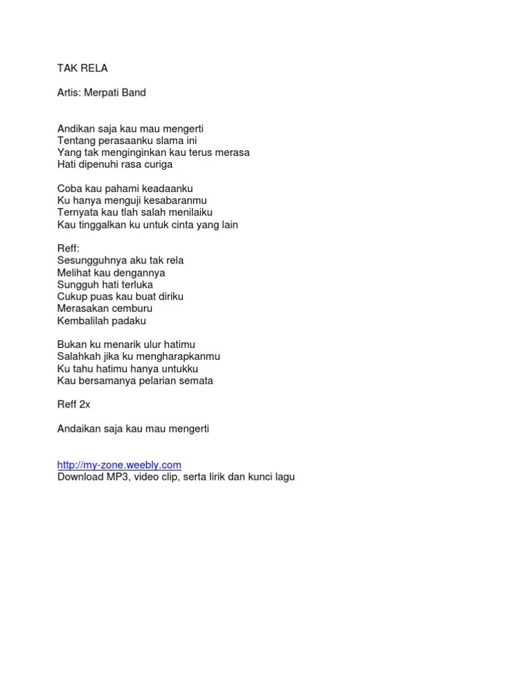 Merpati Band - Tak Rela | PDF