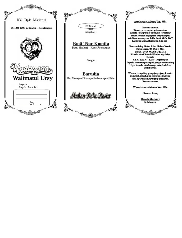 Undangan Nikah (Bahasa Jawa) | PDF