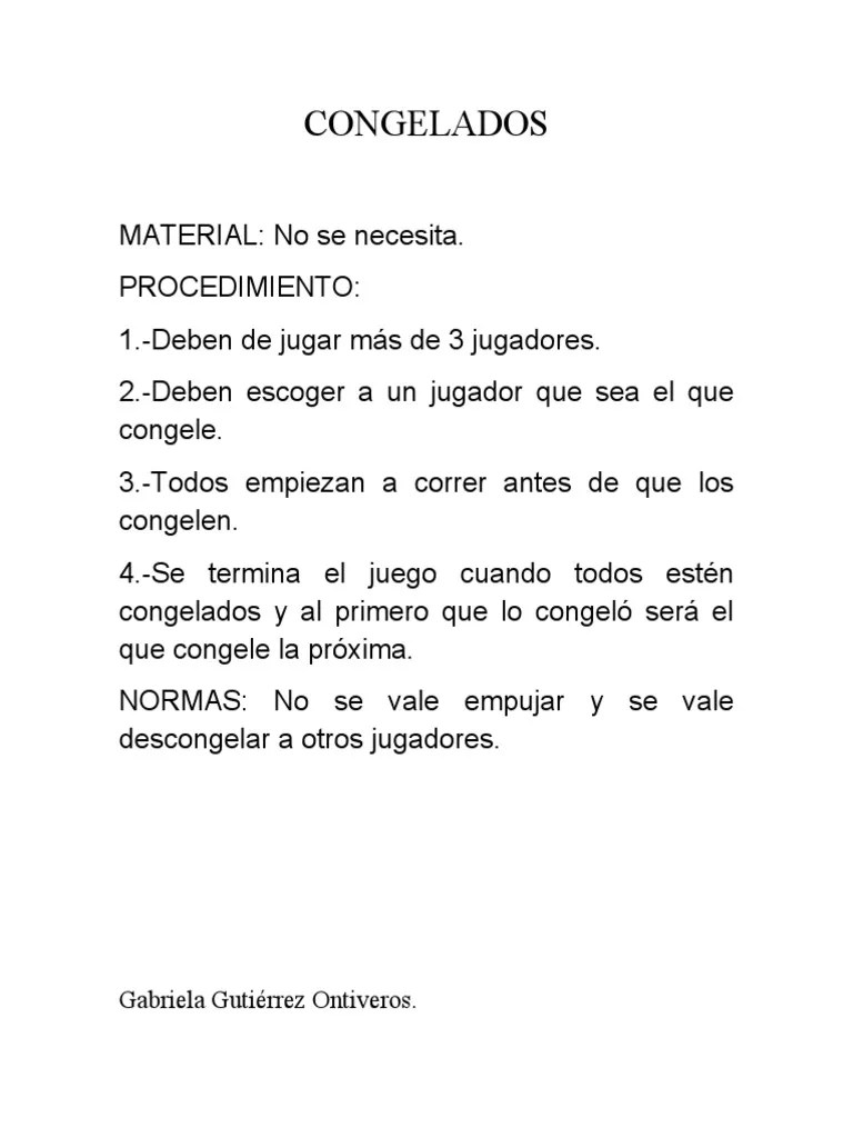 Al terminar cada ronda los alumnos. Juego infantil (congelados)