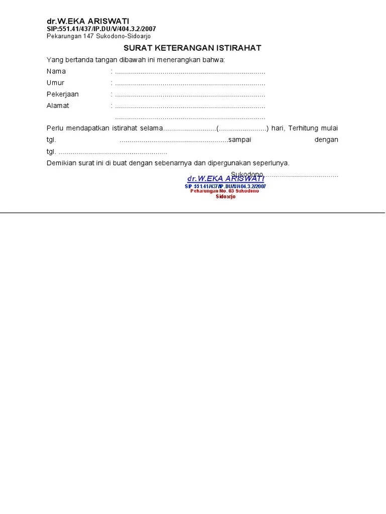 Surat keterangan sakit puskesmas jakarta pdf. Surat Dokter Sidoarjo Cara Golden