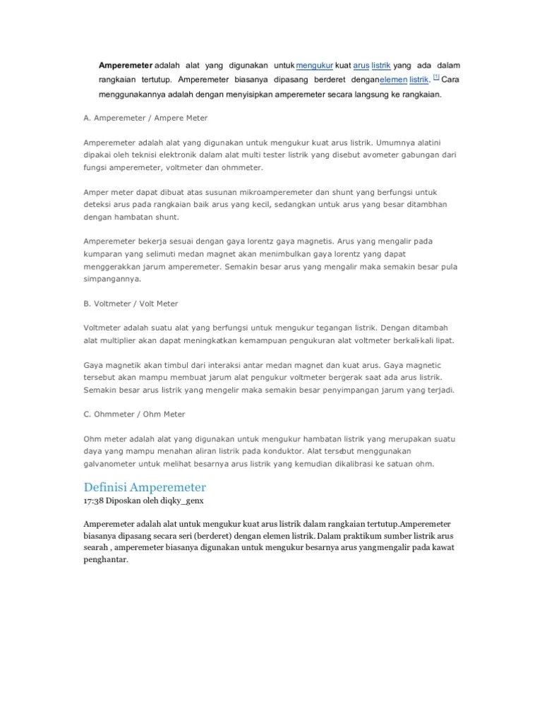Ampere Meter Dan Voltmeter | PDF