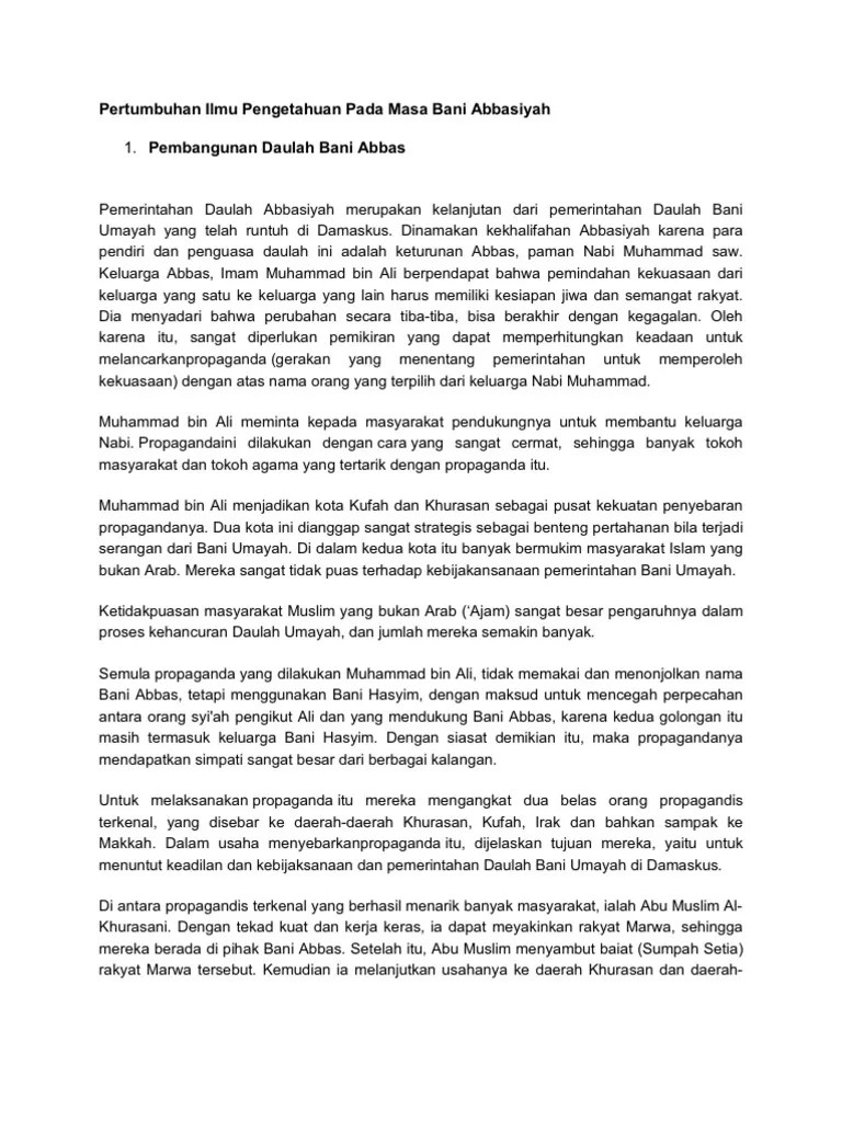 Pembangunan Daulah Bani Abbas | PDF