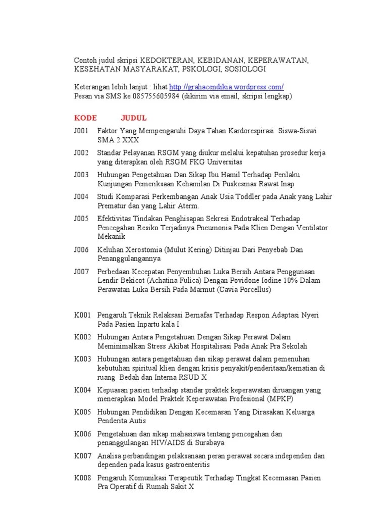 Contoh Skripsi KESEHATAN | PDF