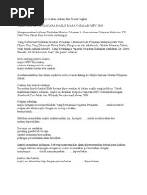 Raja dagang resort cherang ruku tok bali 12 november 2016. Contoh Teks Ucapan Pdf