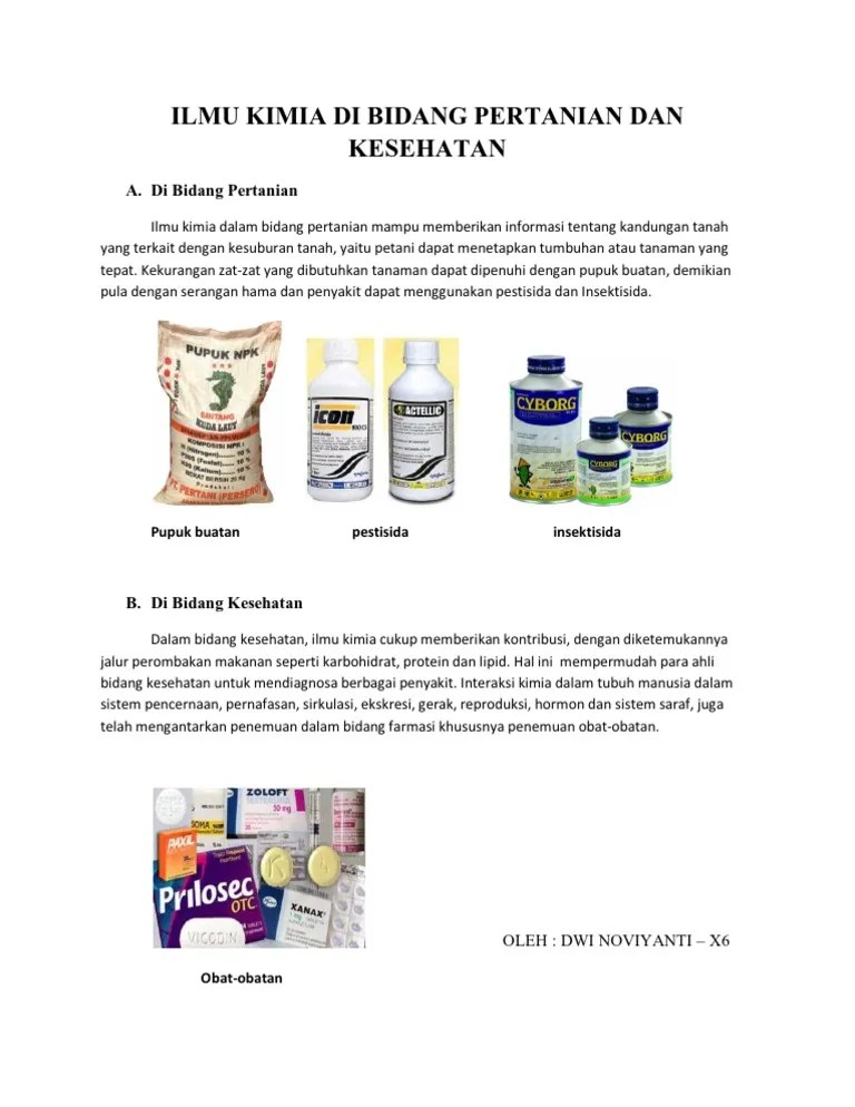 Ilmu Kimia Di Bidang Pertanian Dan Kesehatan | PDF