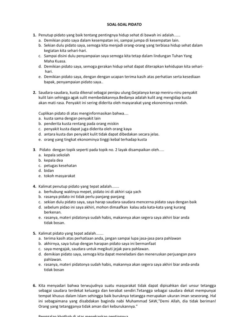 Soal Soal Pidato | PDF