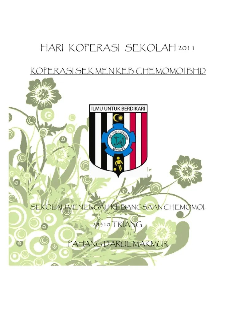 Kelab keusahawanan, koperasi dan pelancongan; Laporan Penuh Hari Koperasi Sekolah 2011 Pdf