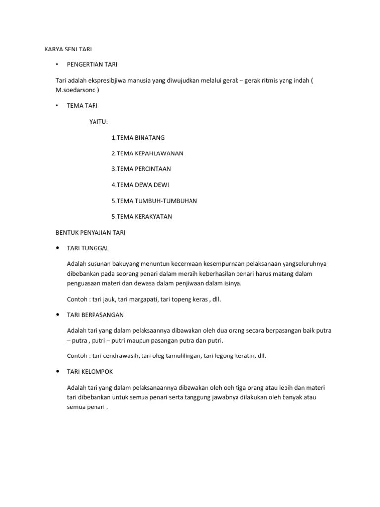 Karya Seni Tari | PDF