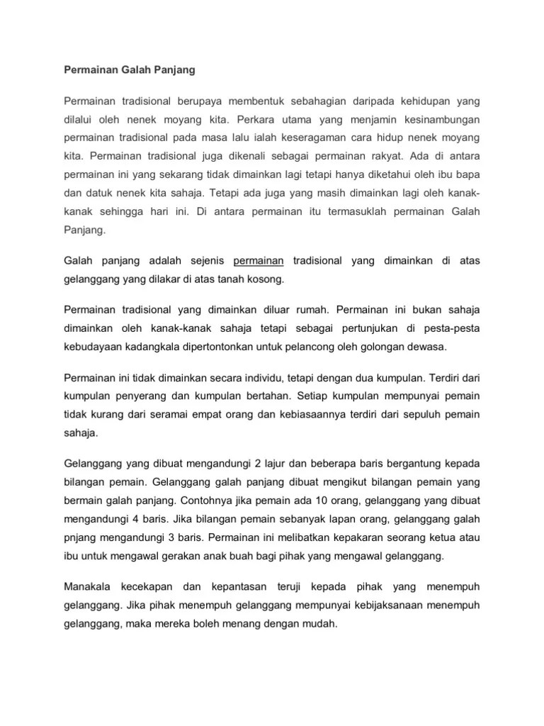 Tujuan permainan ini adalah untuk menguji . Permainan Galah Panjang Pdf