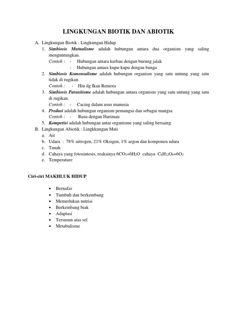 Lingkungan Biotik Dan Abiotik | PDF