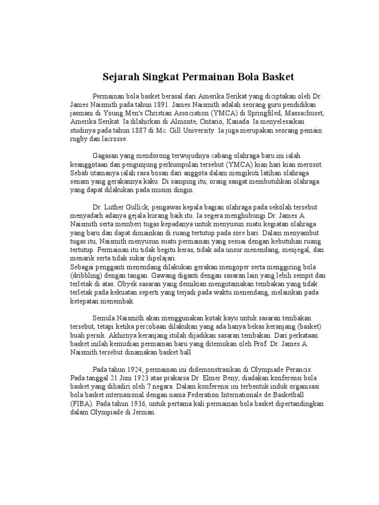 Permainan Bola Basket Diciptakan Pada Tahun 1891 Negara