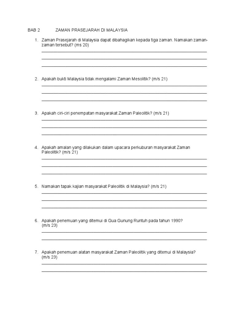 Zaman air batu · latihan untuk bab ini · nota ringkas bagi bab ini · video bagi bab ini · topik dalam bab ini. Latihan Sejarah Tingkatan 1 Bab 2 Pdf