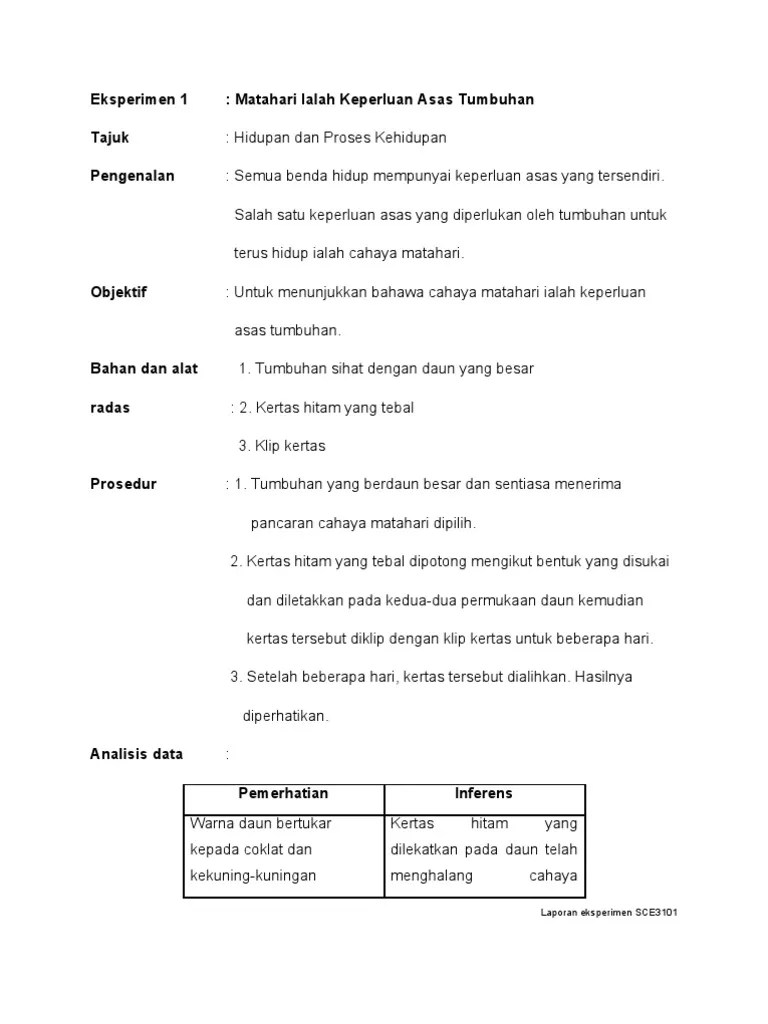 Laporan Eksperimen Kimia Tingkatan 4 / Eksperimen Sains Tingkatan 4