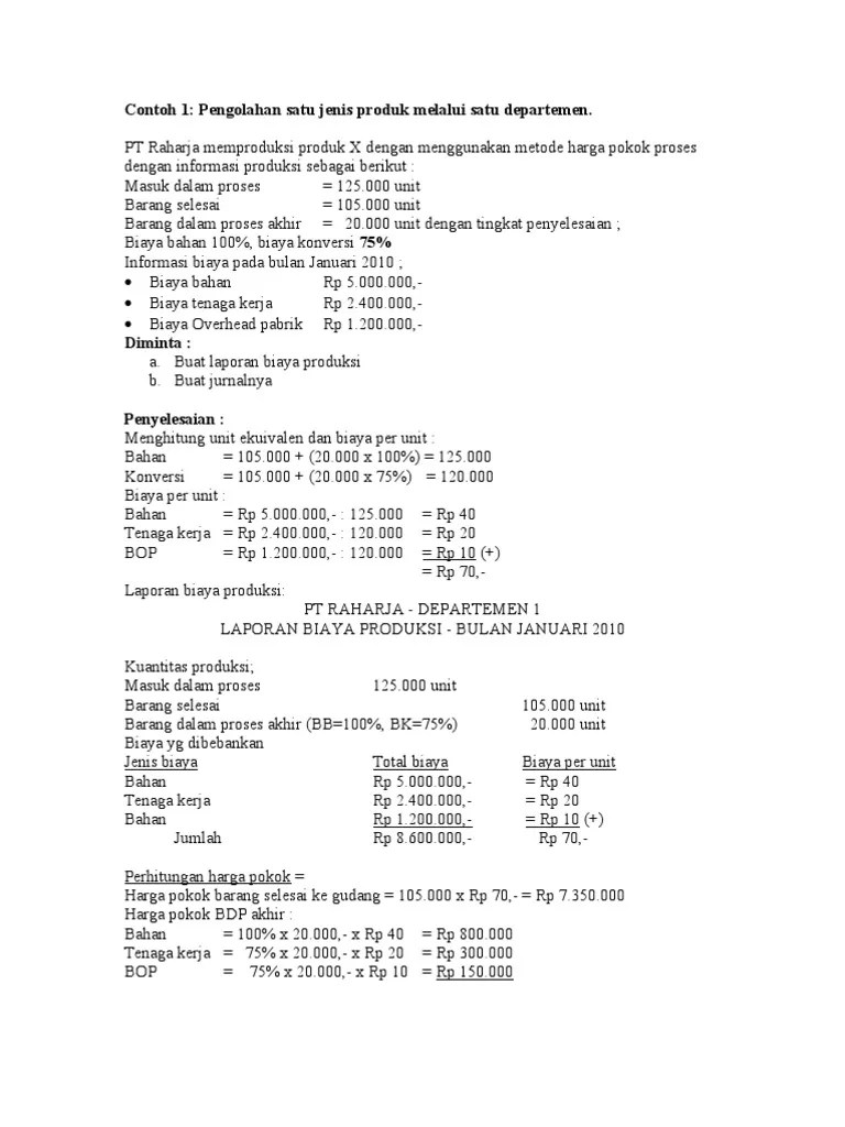 17++ Contoh Soal Menghitung Jumlah Biaya Produksi Langsung - Kumpulan Contoh  Soal