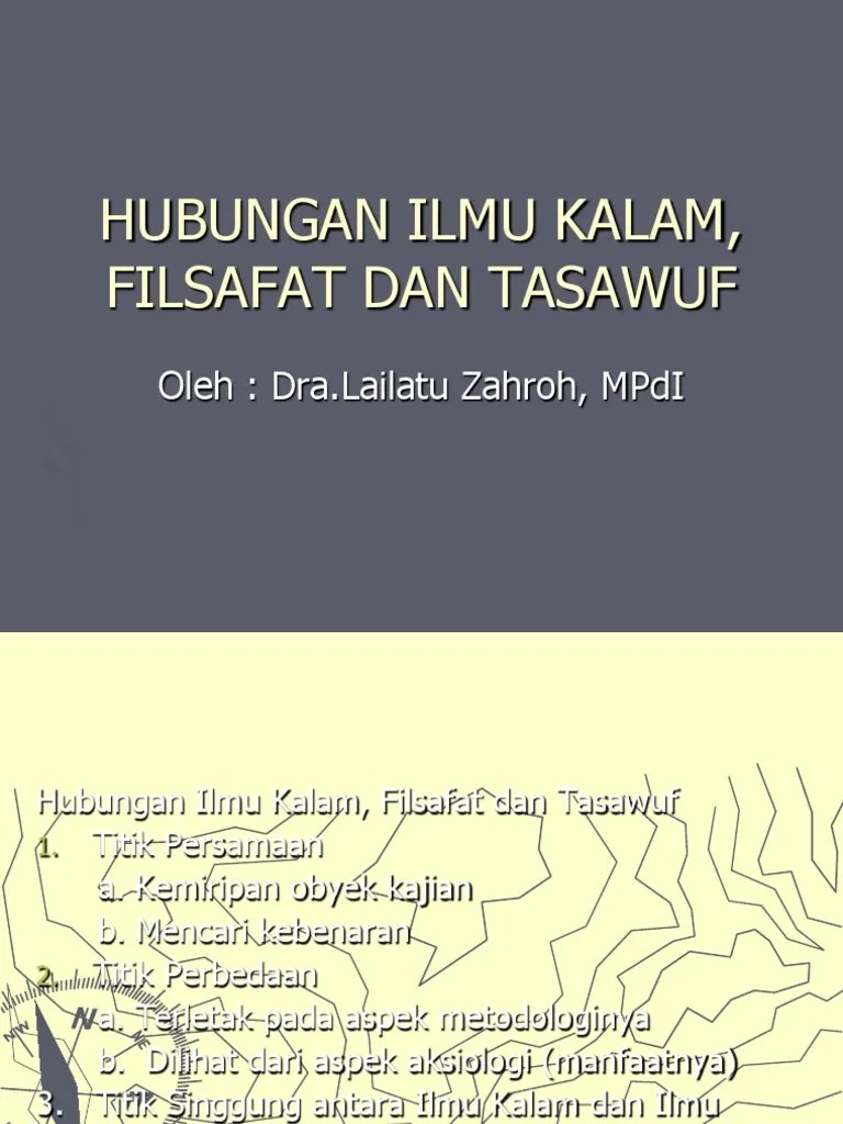 Hubungan Ilmu Kalam, Filsafat Dan Tasawuf | PDF