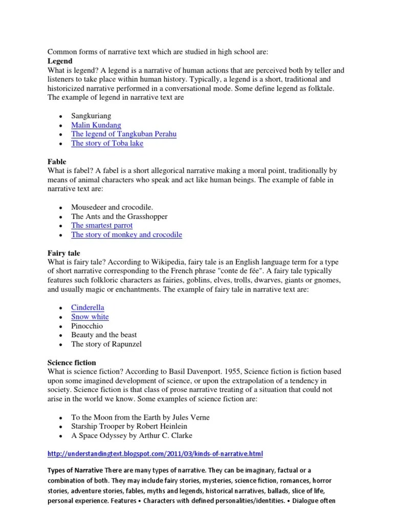 Kinds of NARRATIVE Download) | PDF | Fairy Tales | Narrative