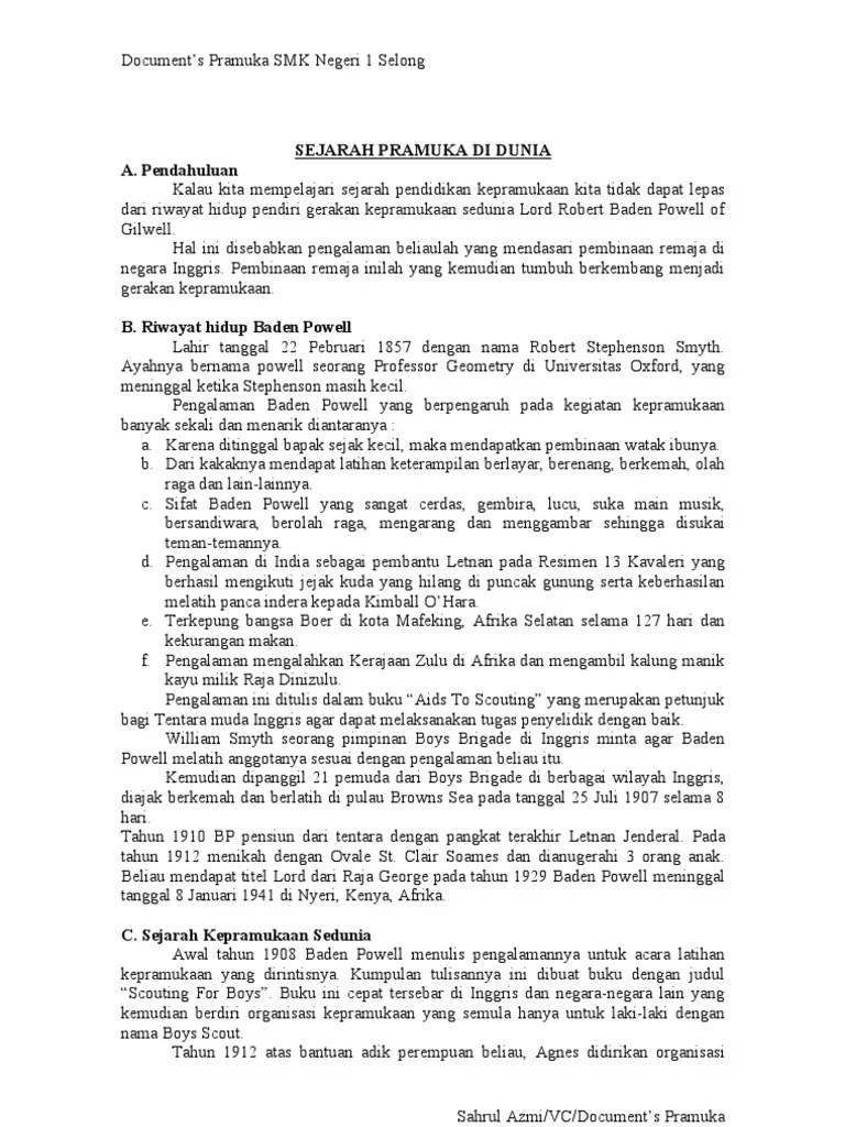 Sejarah Kepramukaan Indonesia Dan Dunia Pdf