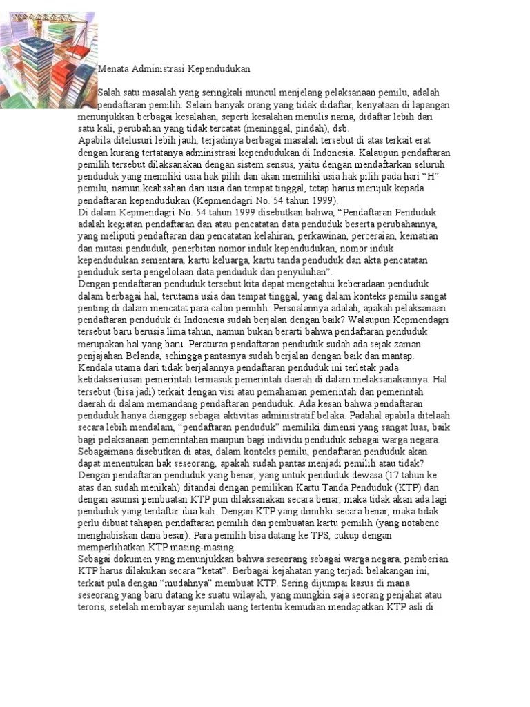 Menata Administrasi Kependudukan | PDF