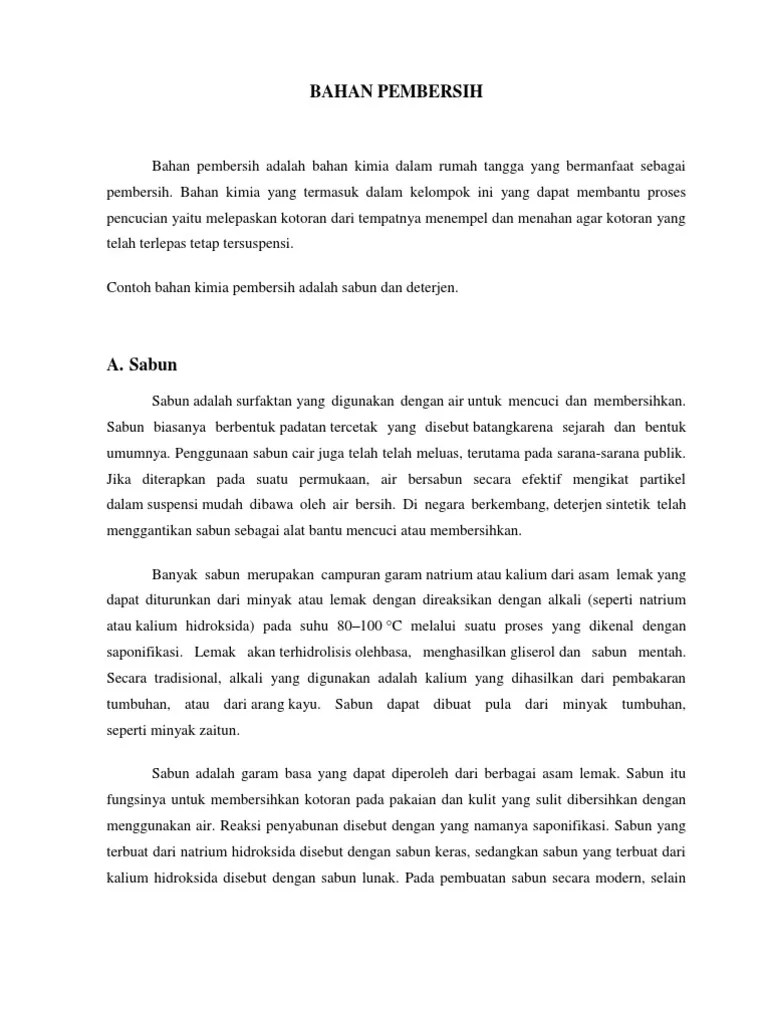 Cara Kerja Bahan Pembersih Dan Bahan Saniter - Kumpulan Kerjaan