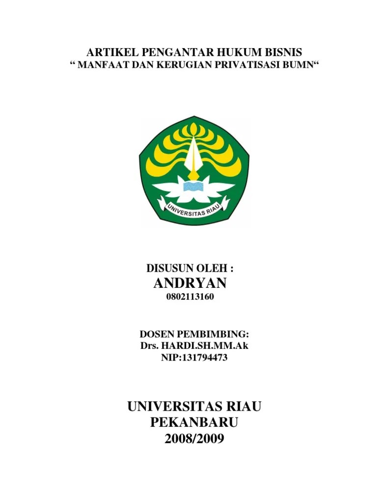 Manfaat Dan Kerugian Privatisasi Bumn | PDF