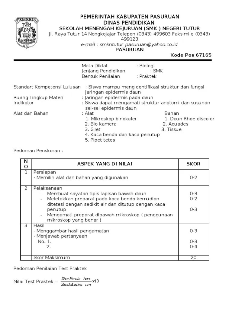 Buku modul petunjuk percobaan praktek biologi untuk sma kelas 10 11 12. Top Fungsi Ujian Praktek