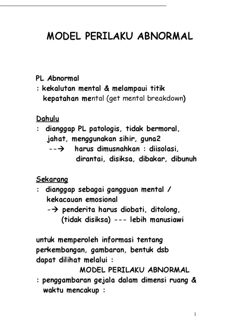Model Perilaku Abnormal | PDF