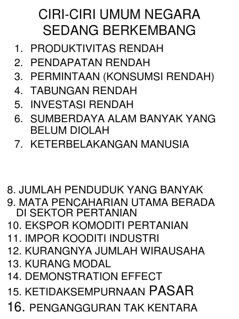 Ciri negara maju dan berkembang : Ciri Ciri Umum Negara Sedang Berkembang Pdf
