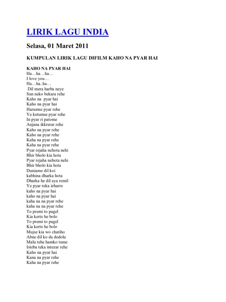 Lirik Lagu India | PDF