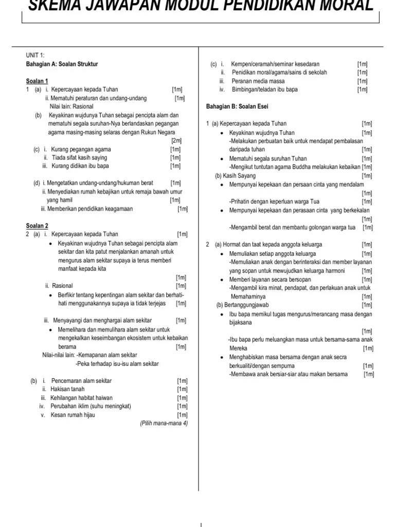 Soalan Dan Jawapan Pendidikan Moral Tingkatan 4 Fizi Noor