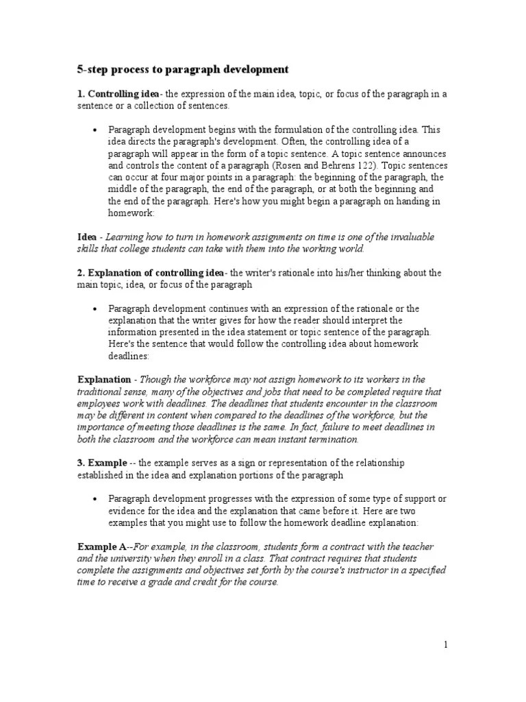 5-Step Process To Paragraph | PDF | Homework | Paragraph