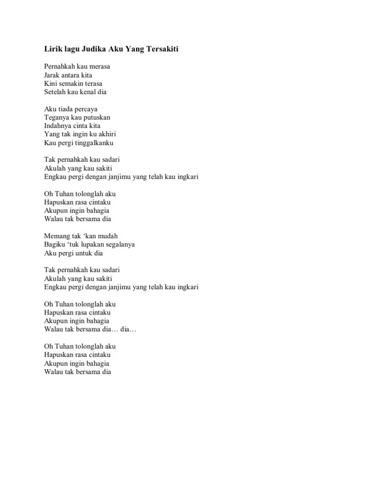 Lirik lagu judika | dari m.kapanlagi.com: Lirik Lagu Judika Aku Yang Tersakiti Pdf