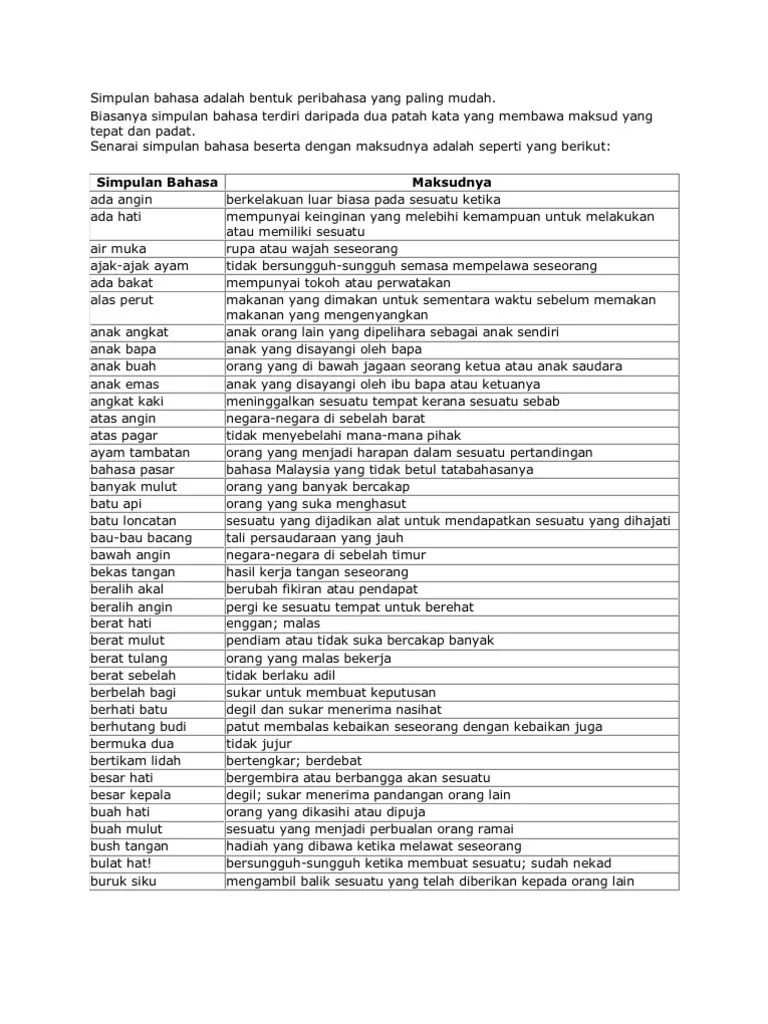 Beroleh untung tanpa diduga dan keuntungan yang lebih . Simpulan Bahasa Adalah Bentuk Peribahasa Yang Paling Mudah Pdf
