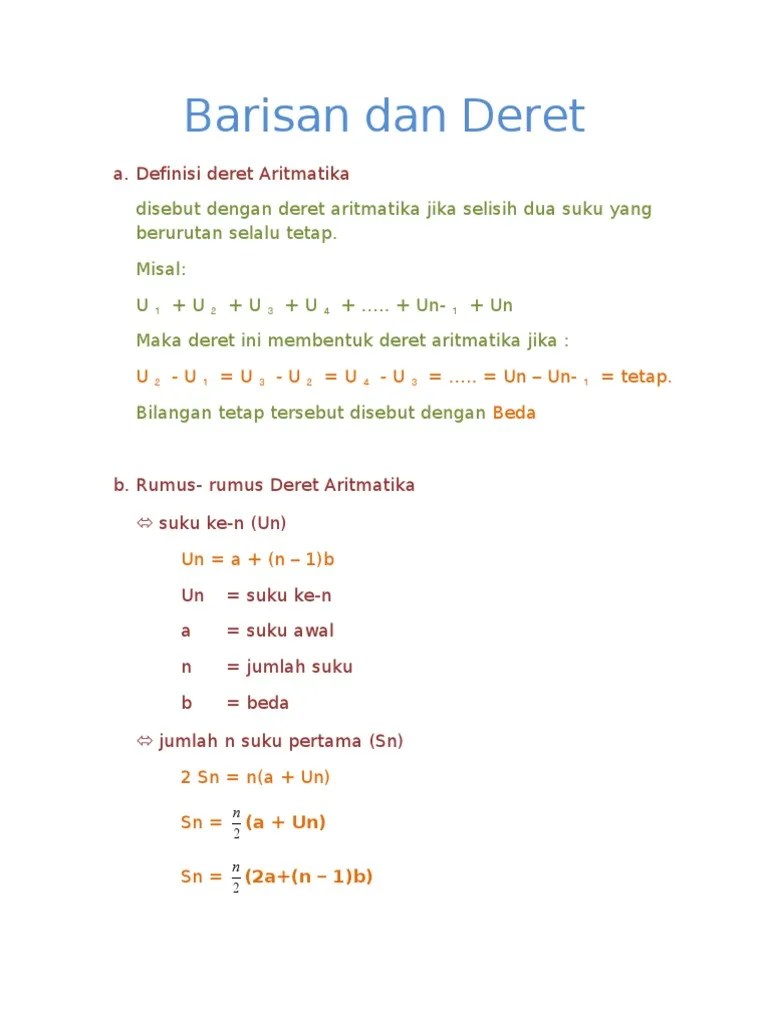 Barisan Dan Deret Teori | PDF