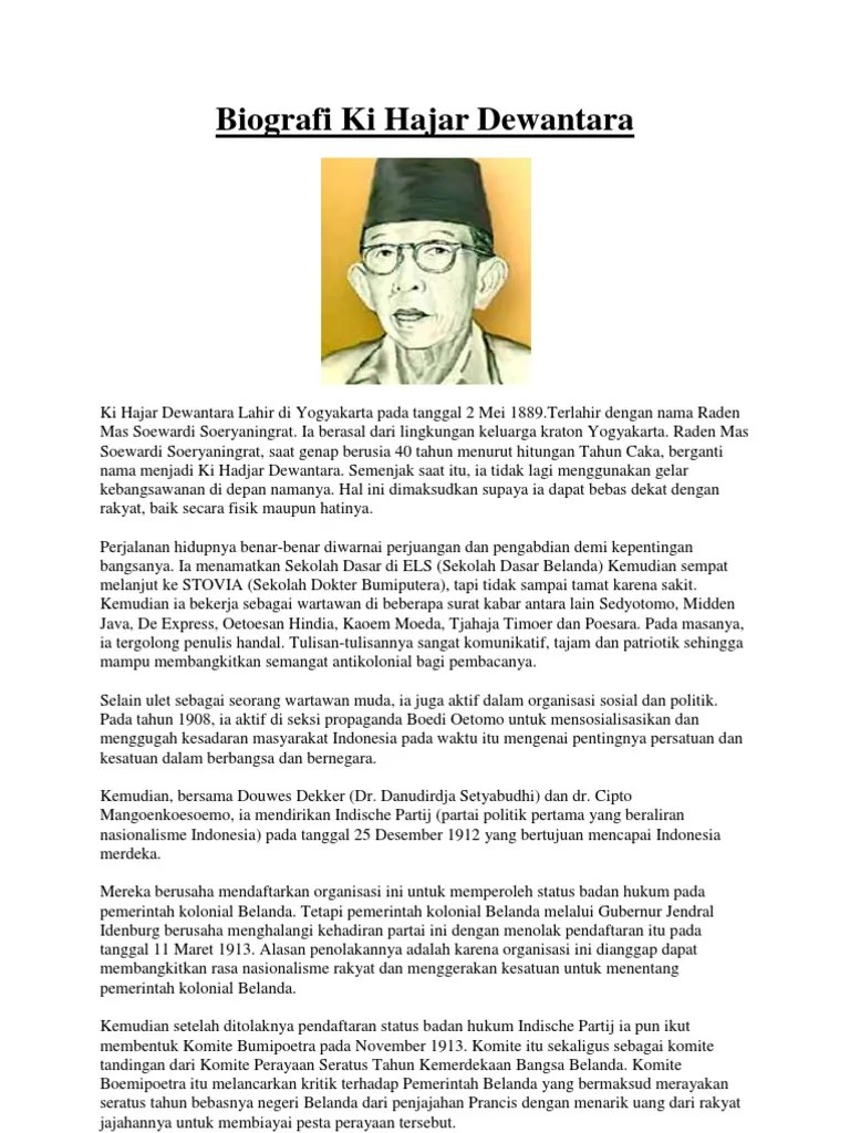 Museum kebangkitan nasional dan kementerian pendidikan dan kebudayaan, 2017, isbn: Biografi Ki Hajar Dewantara Pdf