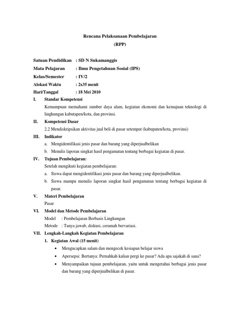 Ilmu pengetahuan sosial kelas : Rpp Ips Pbl Pdf