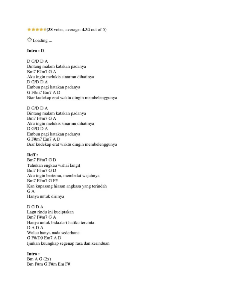 G hancur hati ini d. Chord Gitar Lagu Hanya Rindu Mudah