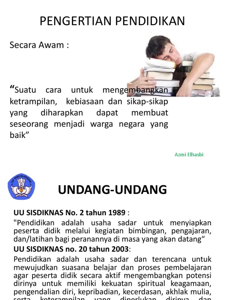 Pengertian Pendidikan Bahan Ngajar | PDF
