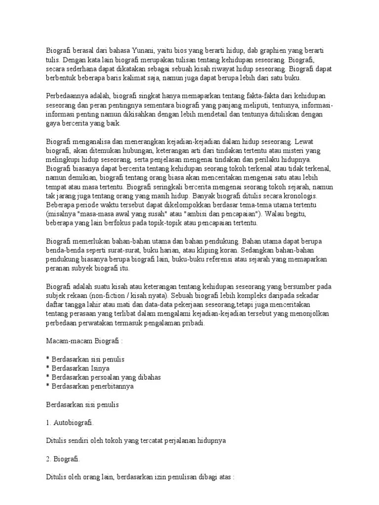 Biografi Berasal Dari Bahasa Yunani | PDF